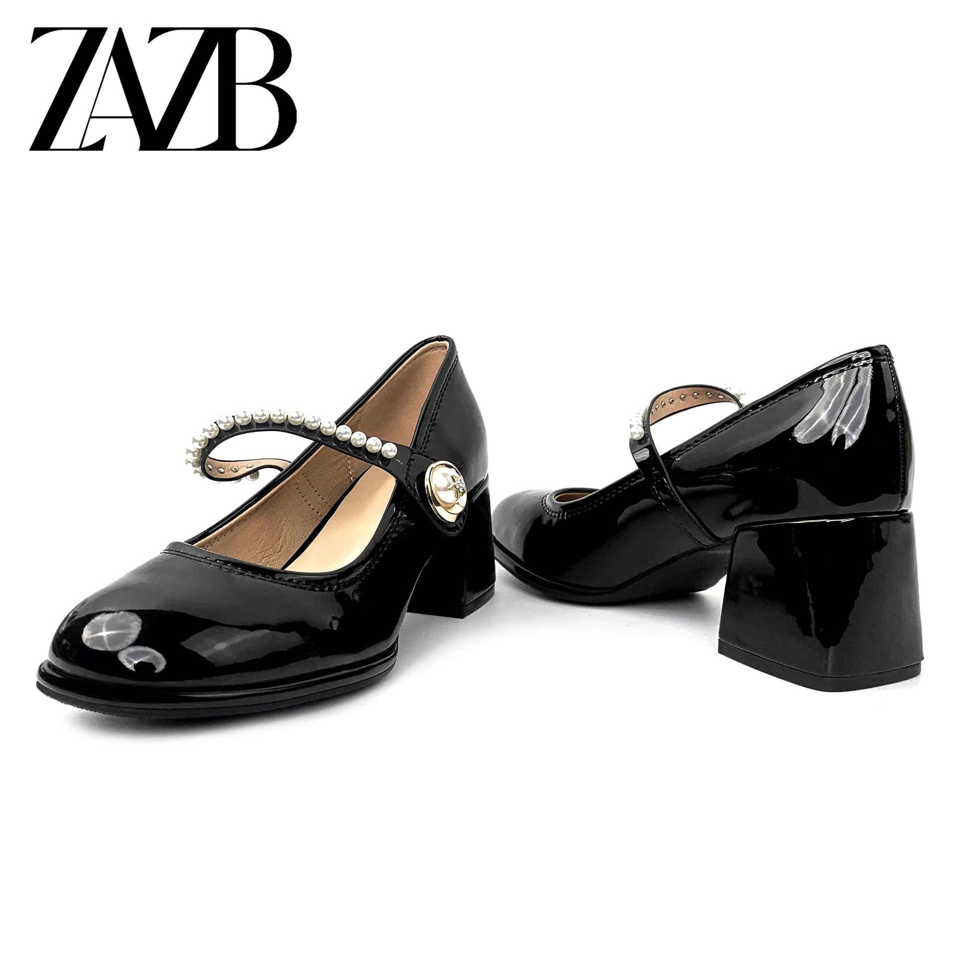 New Round head dress formal Women's Thick heel shoes Mary Jane ladies loafers British style Thick bottom leather shoes