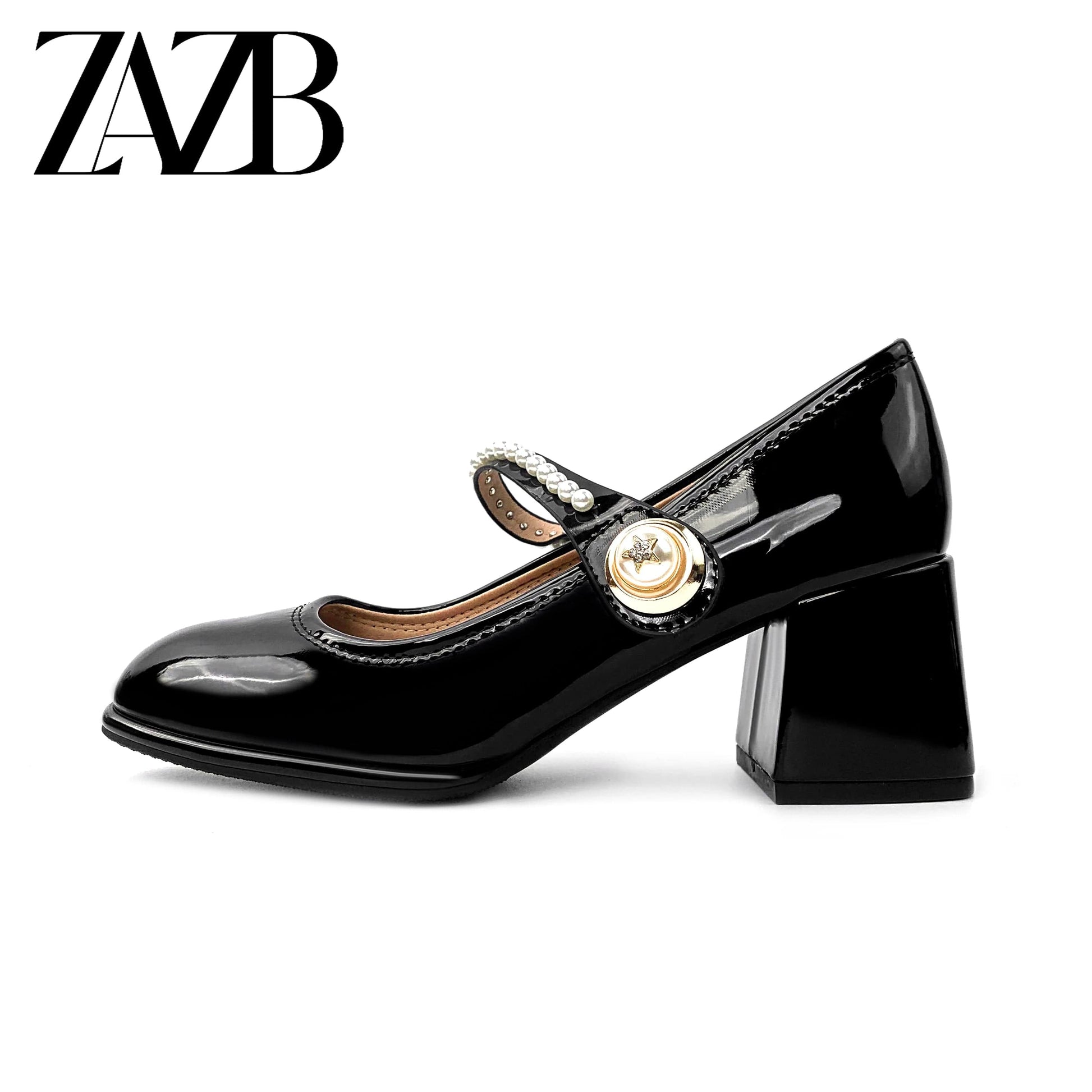 New Round head dress formal Women's Thick heel shoes Mary Jane ladies loafers British style Thick bottom leather shoes