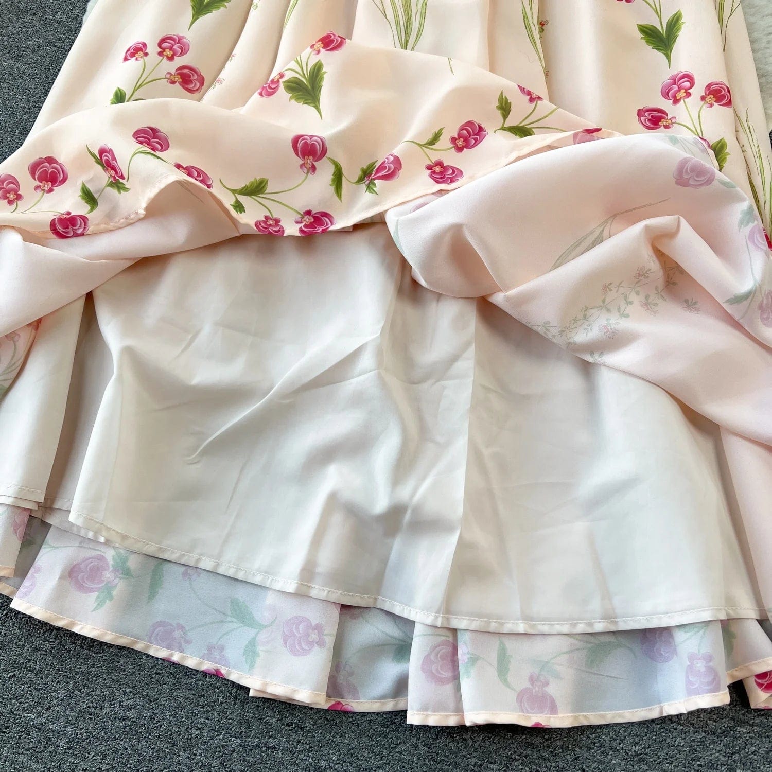 New Royal Sister Style Celebrity Slimming Big Swing Long Dress Exquisite Print Dress