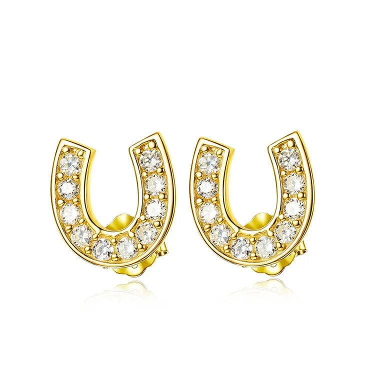 New s925 sterling silver earrings U Shape Luck Equestrian earrings exquisite High Quality stud earrings