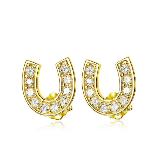 New s925 sterling silver earrings U Shape Luck Equestrian earrings exquisite High Quality stud earrings