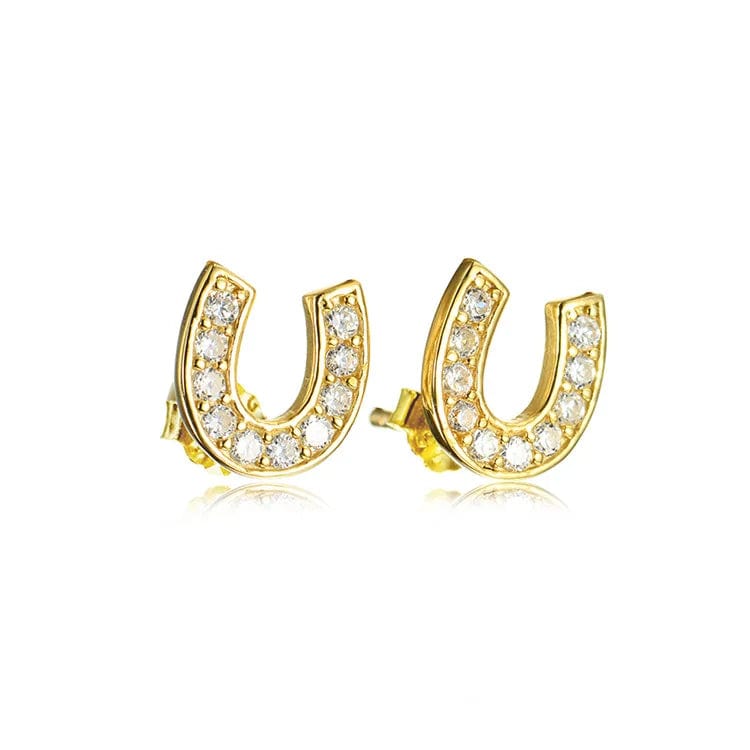 New s925 sterling silver earrings U Shape Luck Equestrian earrings exquisite High Quality stud earrings