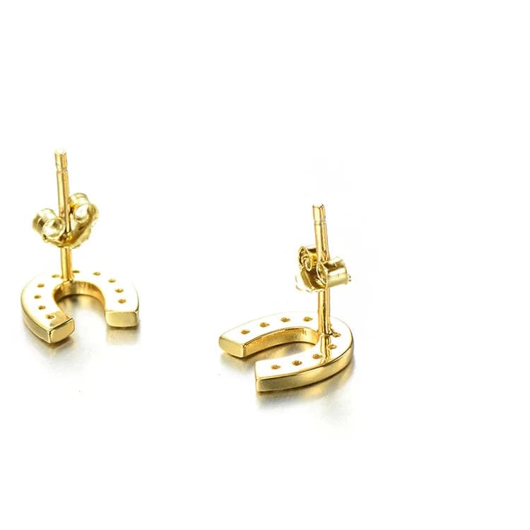 New s925 sterling silver earrings U Shape Luck Equestrian earrings exquisite High Quality stud earrings