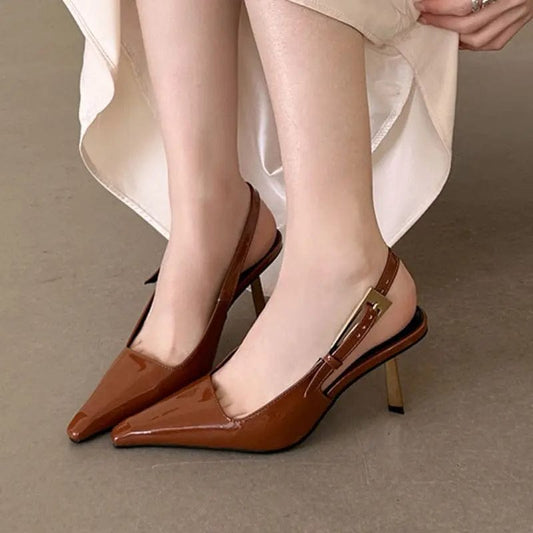 New Sandalias Mujer Tacon Alto  Low Trendy Slippers Mules Shoes Heels for Ladies 2024