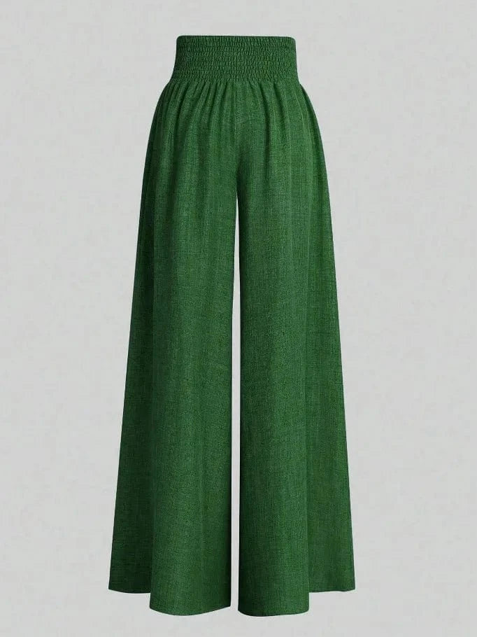 New Spring And Summer Women's Solid Color High Waist Slimming Wide Leg Pants 2025 Female Fashion Clothing Pantalones De Mujer