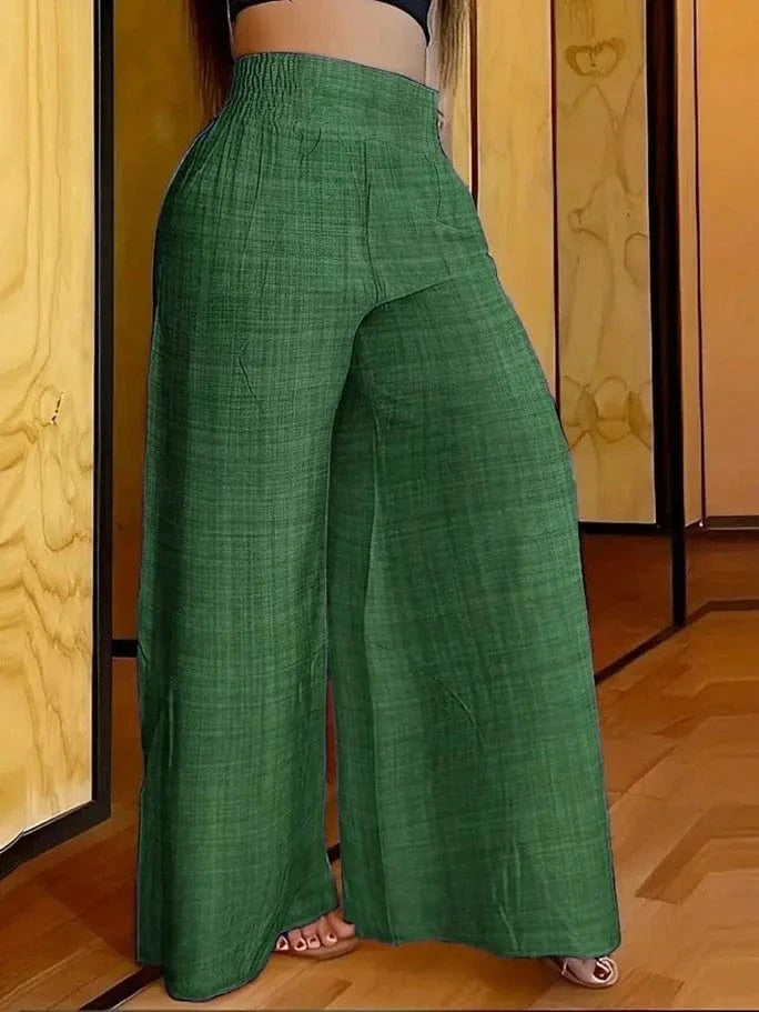 New Spring And Summer Women's Solid Color High Waist Slimming Wide Leg Pants 2025 Female Fashion Clothing Pantalones De Mujer