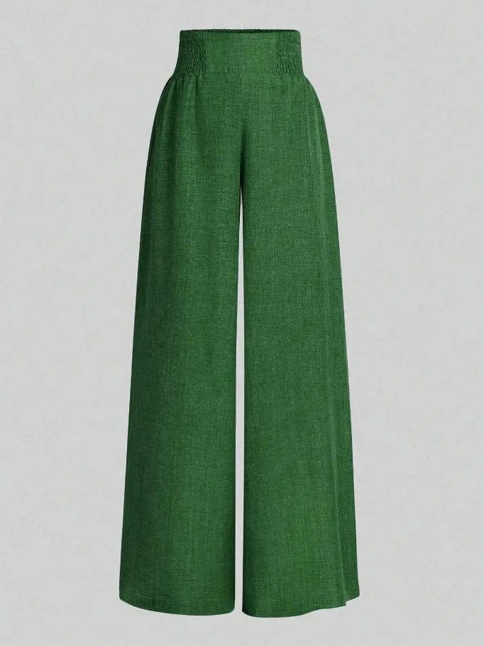 New Spring And Summer Women's Solid Color High Waist Slimming Wide Leg Pants 2025 Female Fashion Clothing Pantalones De Mujer