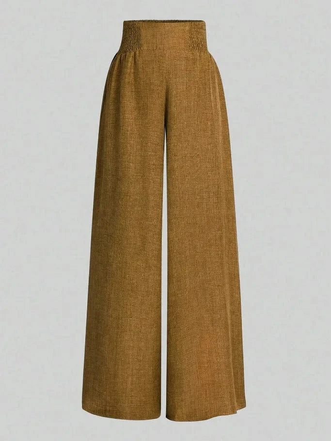 New Spring And Summer Women's Solid Color High Waist Slimming Wide Leg Pants 2025 Female Fashion Clothing Pantalones De Mujer
