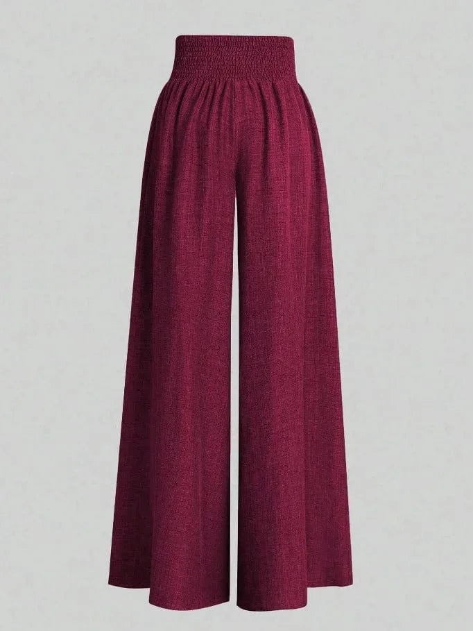 New Spring And Summer Women's Solid Color High Waist Slimming Wide Leg Pants 2025 Female Fashion Clothing Pantalones De Mujer