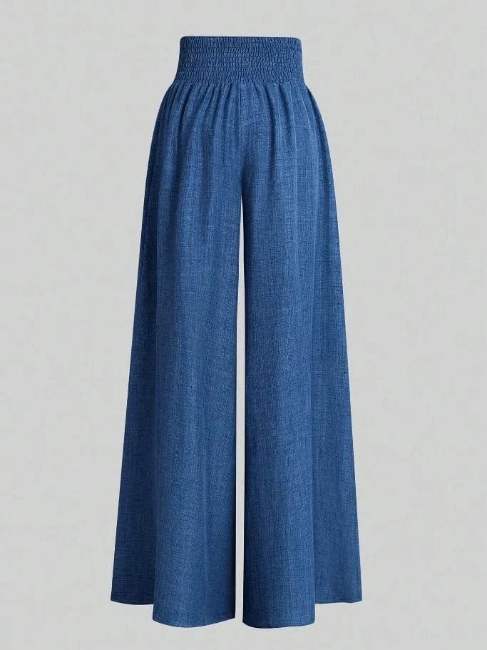 New Spring And Summer Women's Solid Color High Waist Slimming Wide Leg Pants 2025 Female Fashion Clothing Pantalones De Mujer