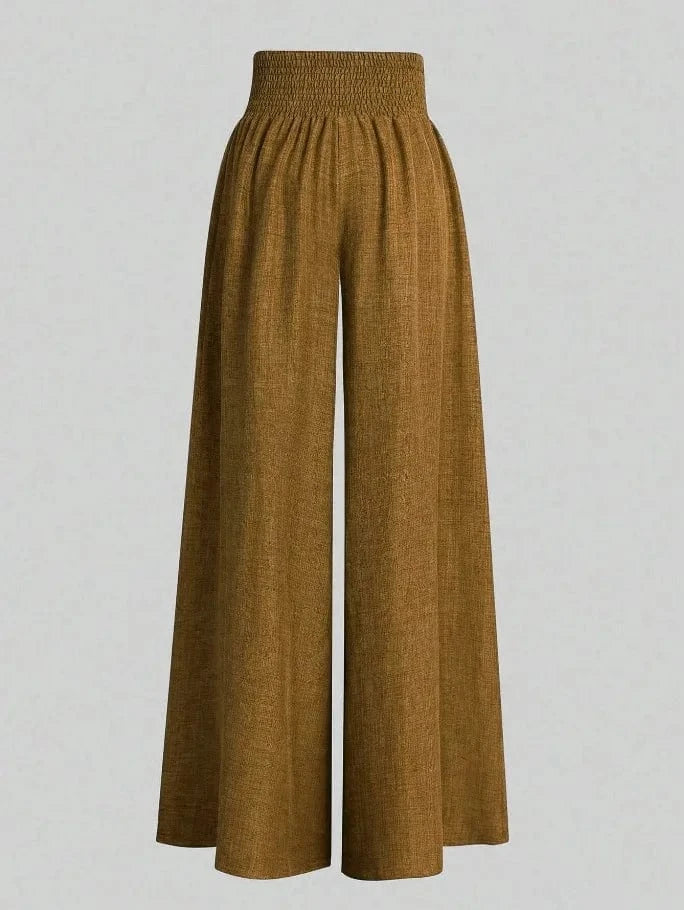 New Spring And Summer Women's Solid Color High Waist Slimming Wide Leg Pants 2025 Female Fashion Clothing Pantalones De Mujer