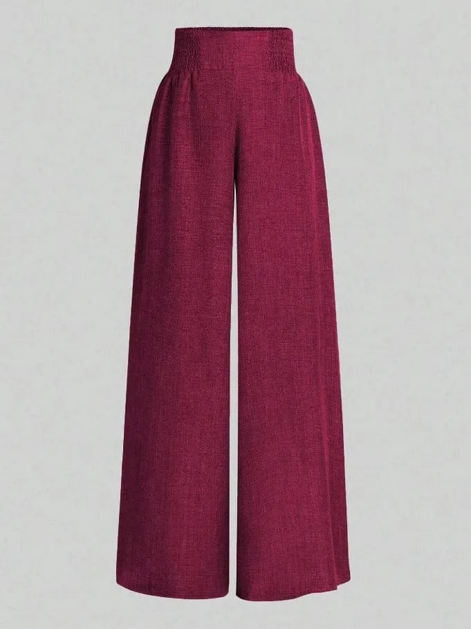 New Spring And Summer Women's Solid Color High Waist Slimming Wide Leg Pants 2025 Female Fashion Clothing Pantalones De Mujer