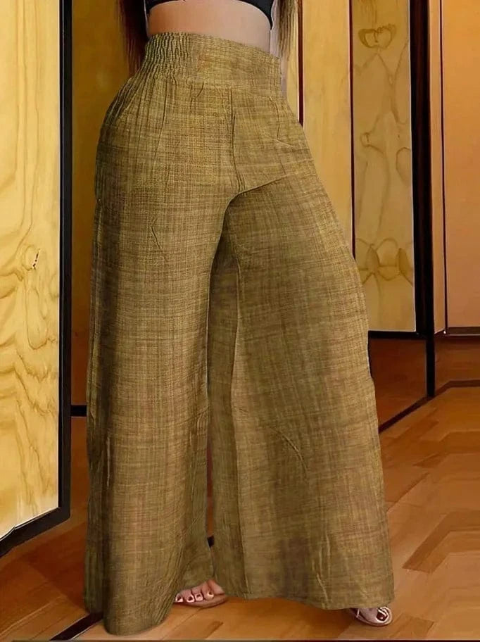 New Spring And Summer Women's Solid Color High Waist Slimming Wide Leg Pants 2025 Female Fashion Clothing Pantalones De Mujer