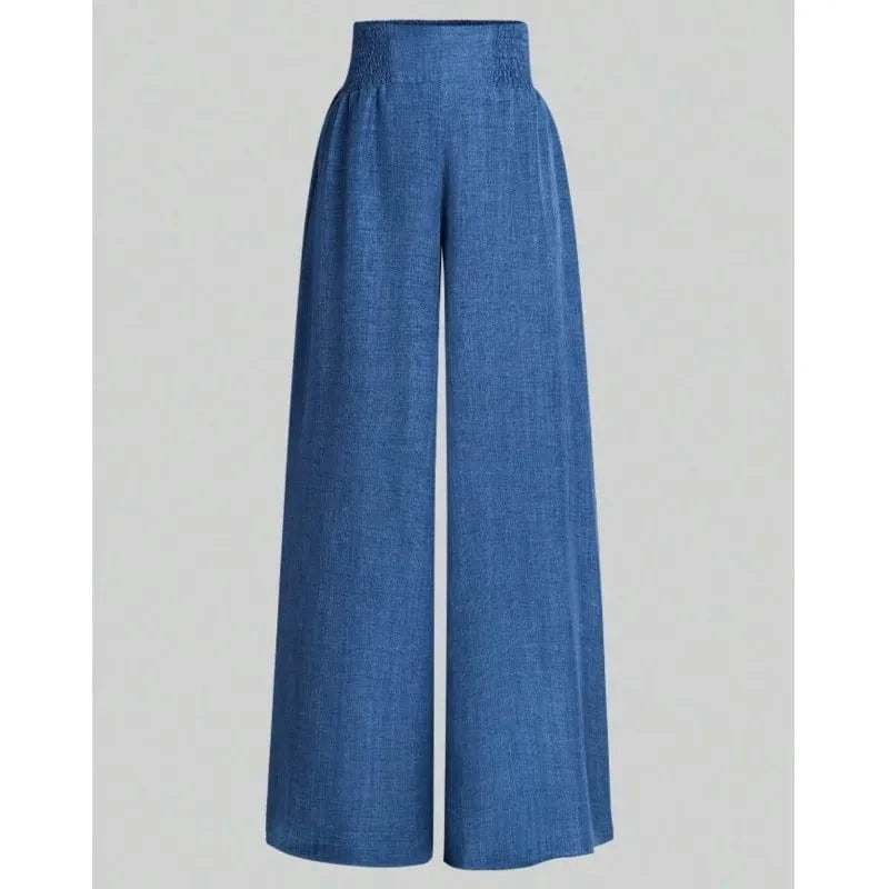 New Spring And Summer Women's Solid Color High Waist Slimming Wide Leg Pants 2025 Female Fashion Clothing Pantalones De Mujer