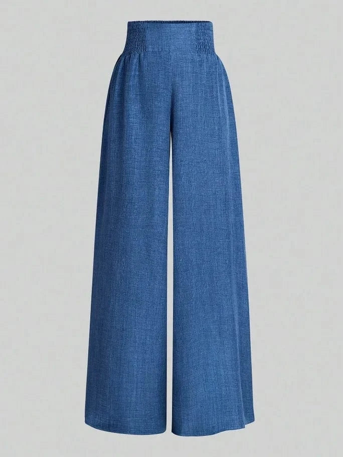 New Spring And Summer Women's Solid Color High Waist Slimming Wide Leg Pants 2025 Female Fashion Clothing Pantalones De Mujer