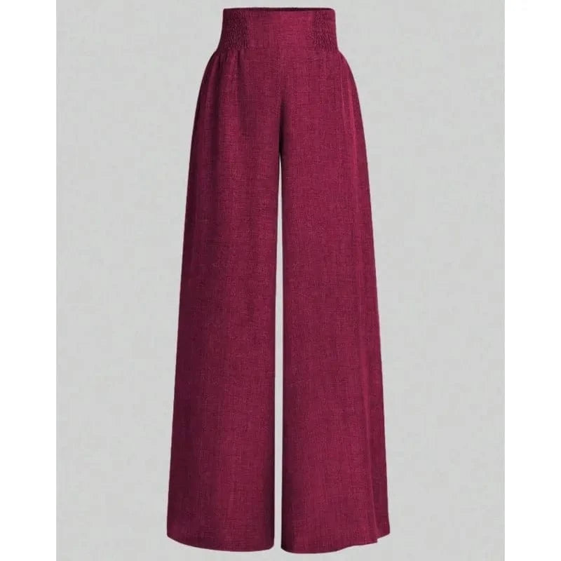 New Spring And Summer Women's Solid Color High Waist Slimming Wide Leg Pants 2025 Female Fashion Clothing Pantalones De Mujer