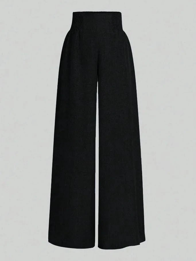 New Spring And Summer Women's Solid Color High Waist Slimming Wide Leg Pants 2025 Female Fashion Clothing Pantalones De Mujer