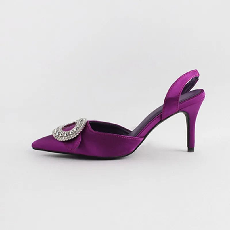 New Spring Autumn Female High Heels Stilettos Point Toe Shallow Buckle Women Sandals Outside Banquet Ladies Dress Shoes