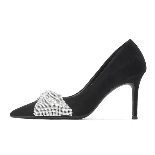 New Spring Autumn Women High Heels Stilettos Female Pointed-toe Metal Mesh Sandals Banquet Office Ladies Dress Shoes