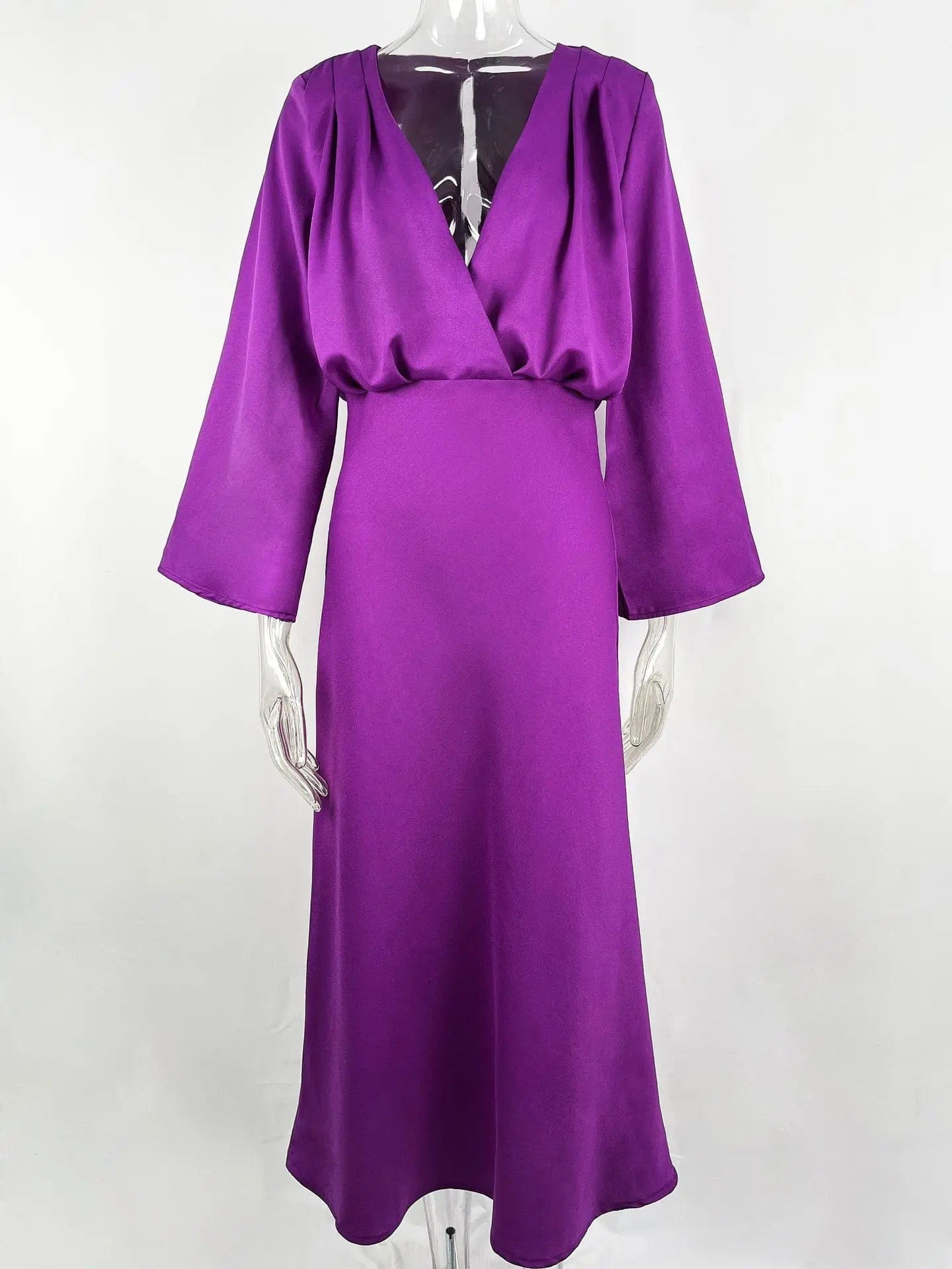 New Spring Lady Vintage Casual Vestidos Women 2023 Fashion Flared Sleeve Female Dresses Elegant Solid V Neck Midi Dress