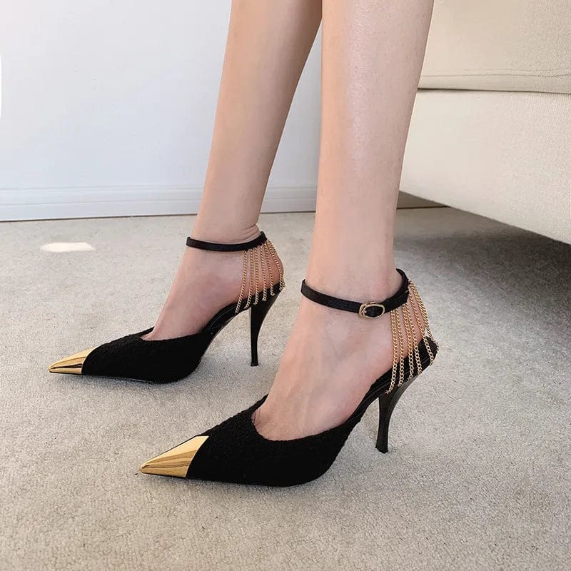 New Spring Summer Female High Heels Stilettos Women Pointed-toe T-strap Sandals Sexy Party Banquet Dress Shoes Lady