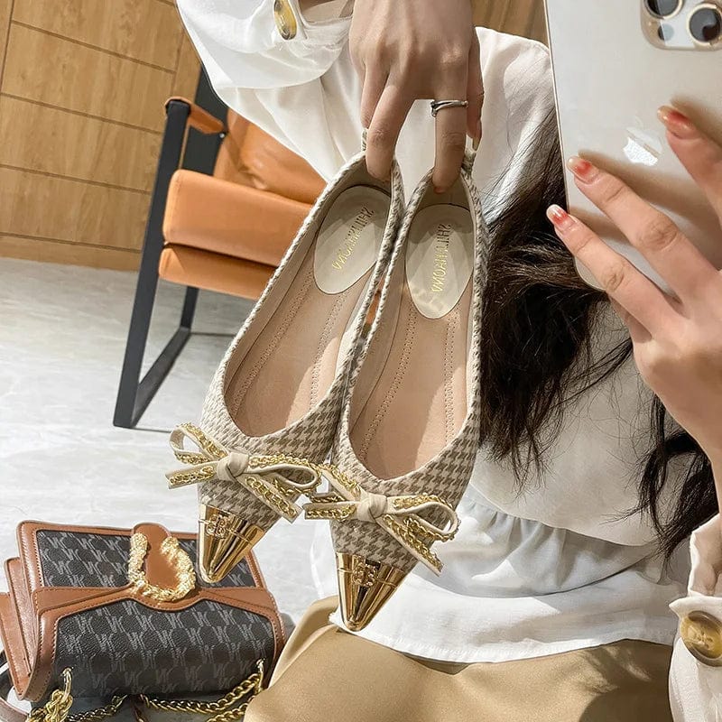 New Spring Summer Women Flats Pointed-toe Bowknot Shallow Ladies Low Heels Office Banquet Dress Loafers Female