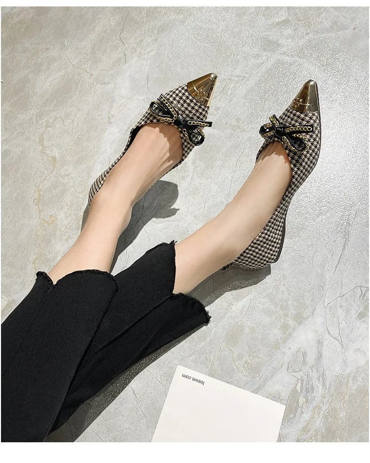 New Spring Summer Women Flats Pointed-toe Bowknot Shallow Ladies Low Heels Office Banquet Dress Loafers Female