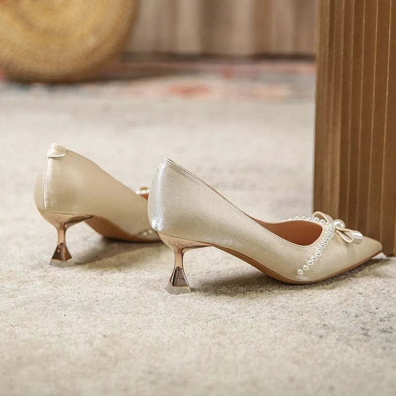 New Spring Women Stiletto High Heels Fashion Shallow Silks Elegant Wedding Bridal Sandals Shoes