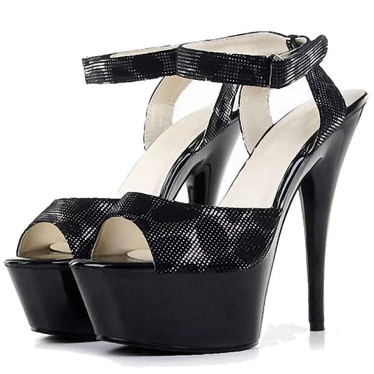 New Stiletto High Heels 6 inch ultra high heels platform dance shoes summer leaky toe strippers women's sandals