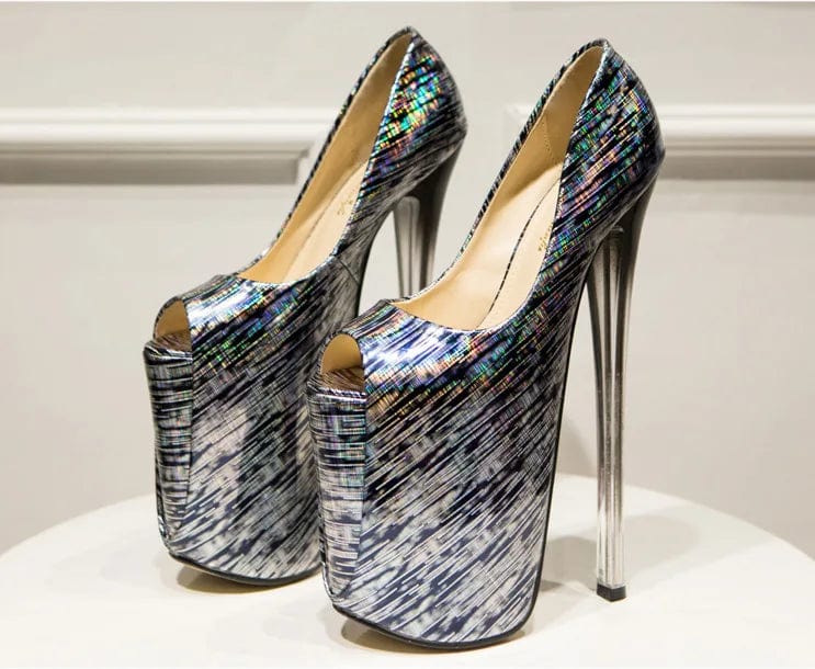 New Style 22 CM Sexy Nightclub Super High Heels Rainbow Big Size Platform Shoes Female Pumps Women Shoes