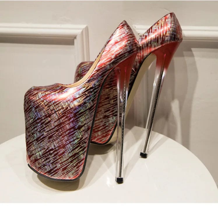 New Style 22 CM Sexy Nightclub Super High Heels Rainbow Big Size Platform Shoes Female Pumps Women Shoes