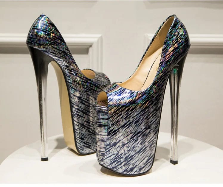 New Style 22 CM Sexy Nightclub Super High Heels Rainbow Big Size Platform Shoes Female Pumps Women Shoes