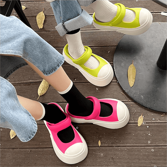 New Style 3 cm Zapatos de Mujer Women Lady Summer PVC EVA Height Increasing Mary Jane Shoes Platform Clogs Sandal Slide Slippers