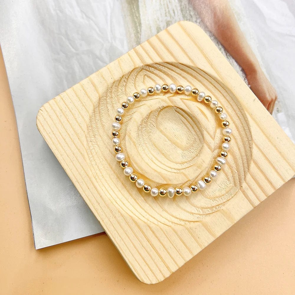 New style high quality 14k gold filled beaded pearl bracelet fashion permanent jewelry for women