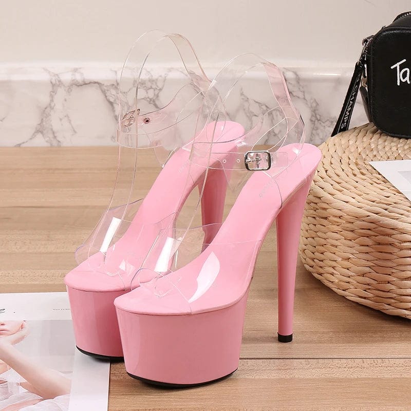 New Style Ladies High Heels 17 CM Stripper Platform Sandals for Pole Dance Summer Sexy Heels with PU Insole and ABS Outsole