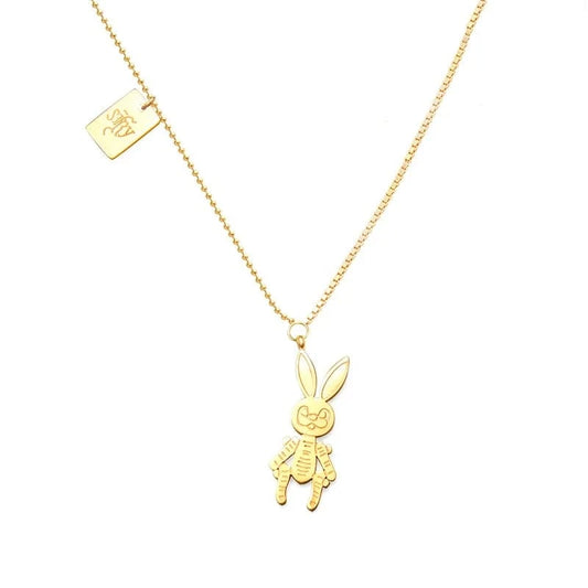New Style Rabbit Pendant Titanium Steel 18K Gold Plated Necklace Women