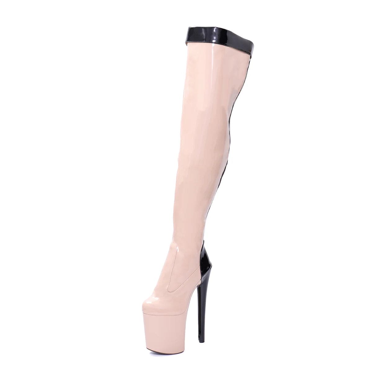 New Style Stripper 20cm Strip Pole Dance Big Size Exotic Dancer 8Inch Over The Knee Boots Round Toe Platform Long Boots Catwalk