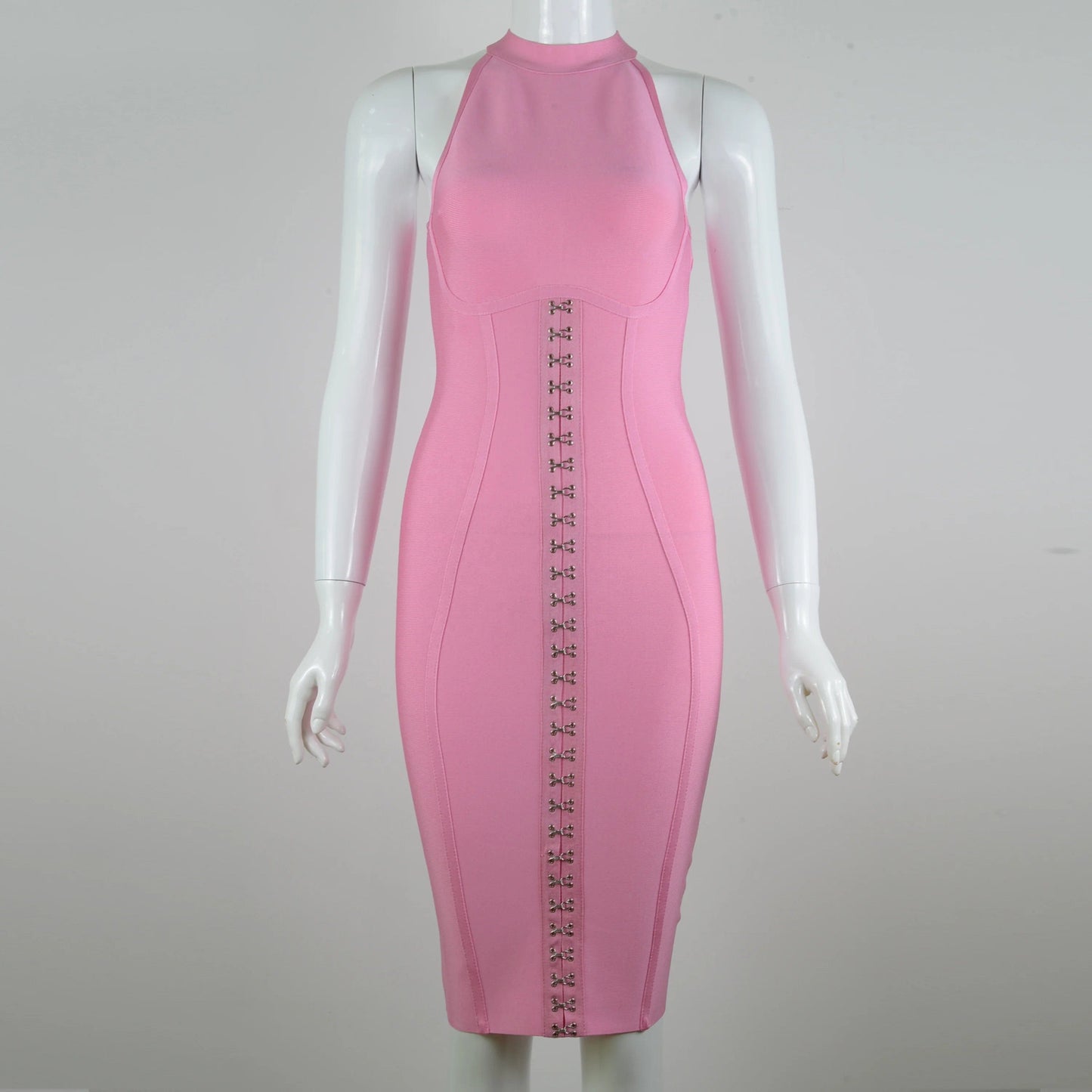 new style women's sleeveless pink bodycon bandage dress rayon bandage dress evening club party dress