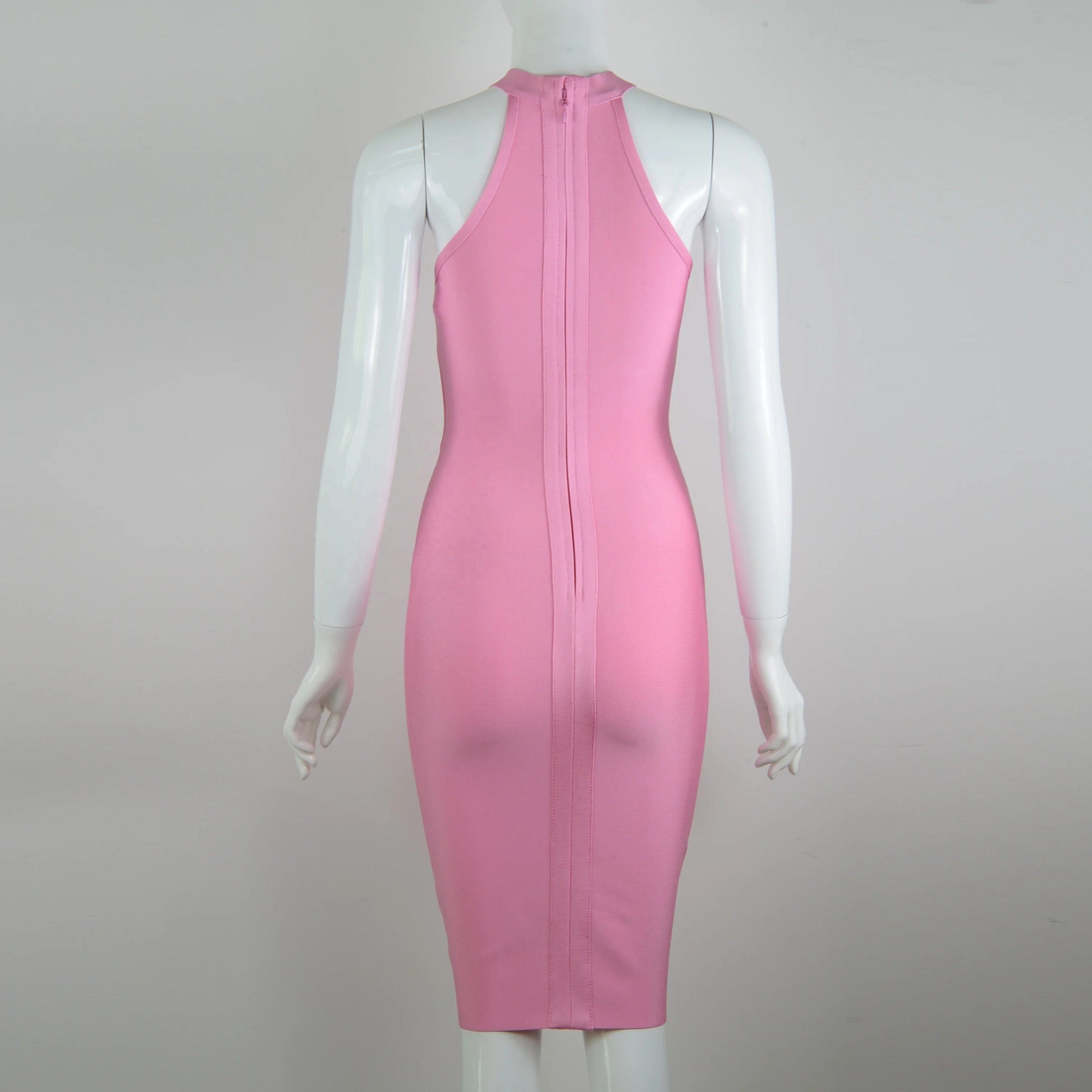 new style women's sleeveless pink bodycon bandage dress rayon bandage dress evening club party dress