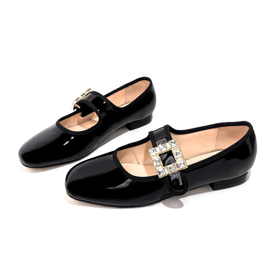 New styles Design H letter metal buckle Women's flat shoes Square head office simple casual flats Belt buckle loafers mules