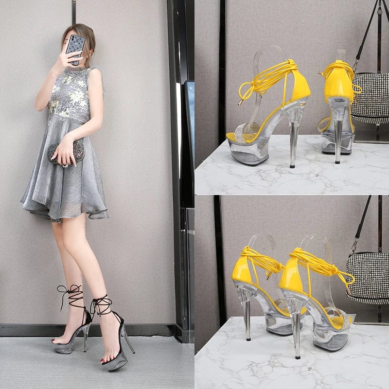 new styles summer women shoes 13 cm high heels diamond Platform sandals High Quality Sandals Women Heels