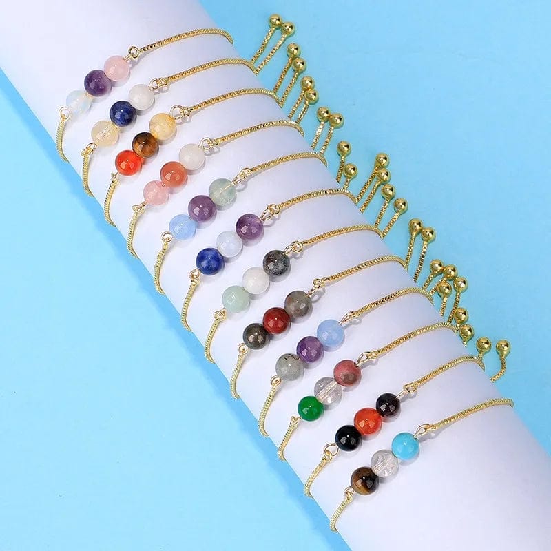 New Stylish Twelve Constellations Crystal Bead Bracelet Moon Stone Bracelet Women's Adjustable Chain Bracelets
