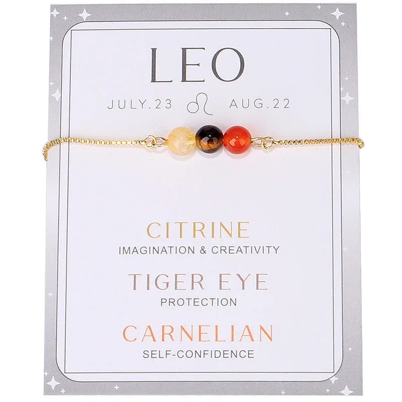 New Stylish Twelve Constellations Crystal Bead Bracelet Moon Stone Bracelet Women's Adjustable Chain Bracelets