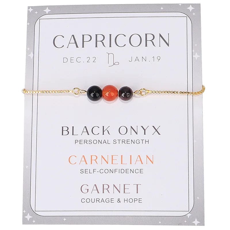 New Stylish Twelve Constellations Crystal Bead Bracelet Moon Stone Bracelet Women's Adjustable Chain Bracelets