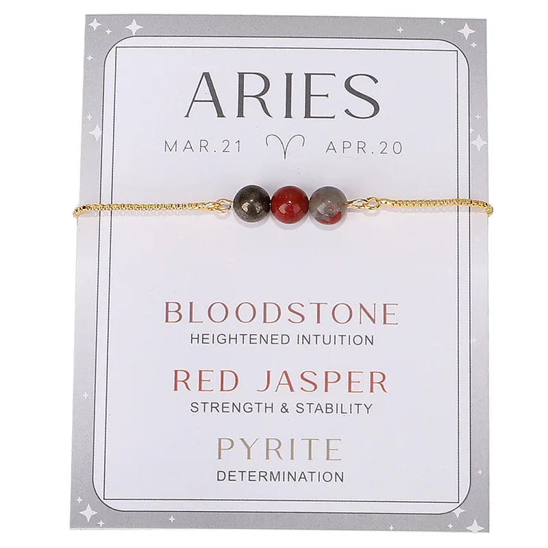 New Stylish Twelve Constellations Crystal Bead Bracelet Moon Stone Bracelet Women's Adjustable Chain Bracelets