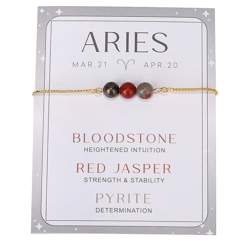 New Stylish Twelve Constellations Crystal Bead Bracelet Moon Stone Bracelet Women's Adjustable Chain Bracelets