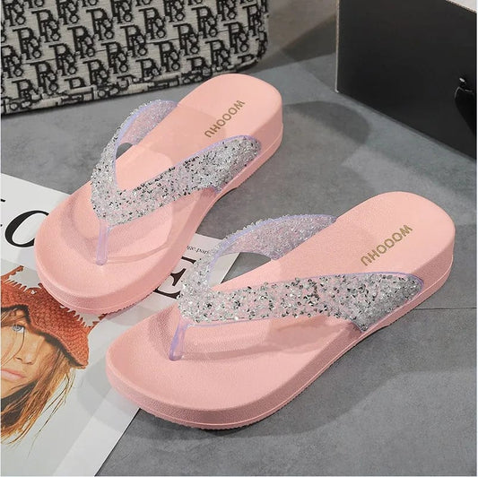 New Summer adult Shoes Casual flip-flops slipper woman Fashion Beach thick shoes all-match Non-slip Outdoor Sandals