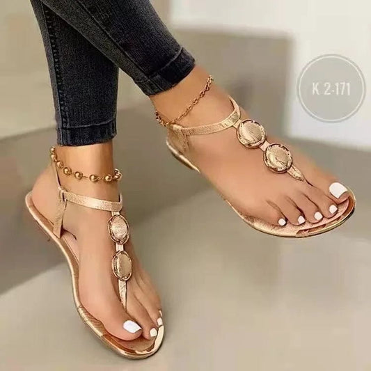 New Summer Fashion Beach Outdoor Casual Gold Flip Flops Sandals for Women and Ladies shoes summer women slides sandals slippers