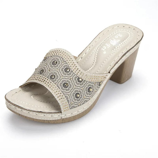 New Summer Fish-mouth Beach Female Block Heels Sandals Women Soft Sole Casual Wedges Slippers