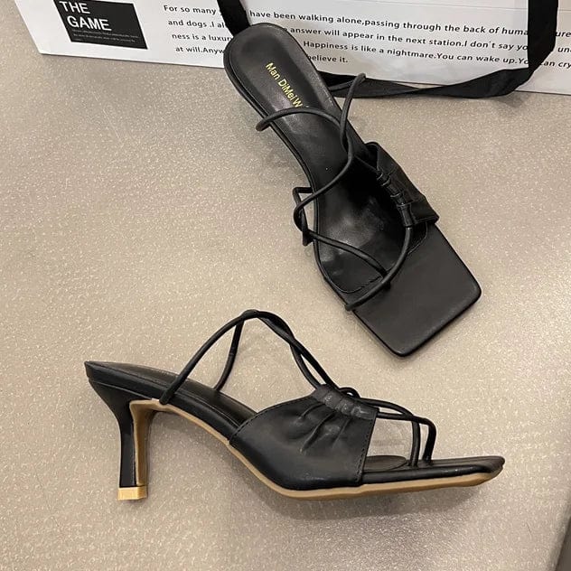 New Summer Gold Slippers Women High Heels Slide Female Clip Toe Sandal Party Dress Shoes Vacation Flip Flops Sandalia Mujer